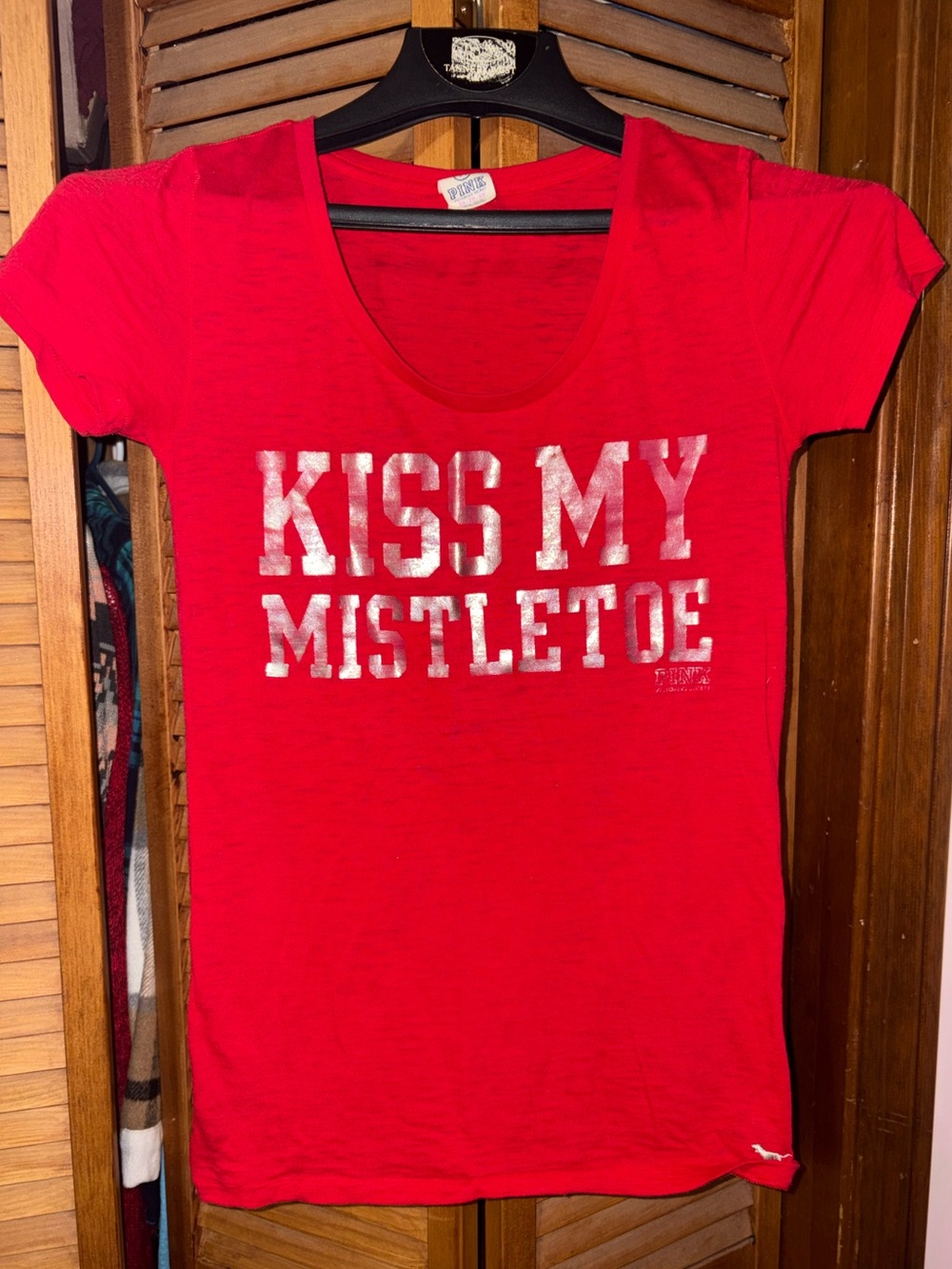 PINK mistletoe top.